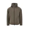 Emporio Armani Ylon Jacket With Hood In Gray