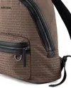Emporio Armani Zaino Beige In Tessuto Jacquard Lettering All Over