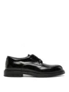 Emporio Armani Lace Up Shoes In Black Leather In Black