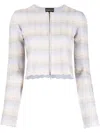 Emporio Armani Zigzag-pattern Cropped Jacket In Violett