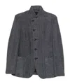 Emporio Armani Textured Fabric Blazer Featuring Front Pockets In Black