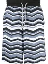 Emporio Armani Zigzag-print Cotton Track Pants In Mehrfarbig