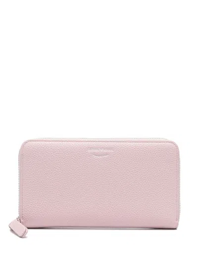 Emporio Armani Zip Around Continental Wallet In Pink