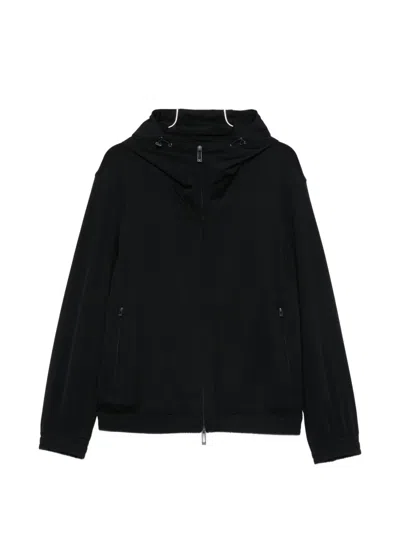 Emporio Armani Zip-fastening Hooded Jacket In Blue