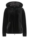 Emporio Armani Zip-fastening Velvet Hoodie In Multi