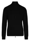 Emporio Armani Zip-front Grid-pattern Cardigan In Black