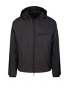 Emporio Armani Hooded Jackets With Long Sleeves And Side Pockets In Verdemilitary