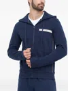 Emporio Armani Zip Hooded Sweatshirt In Blue