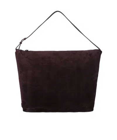 Emporio Armani Zip Tote Bag In Burgundy