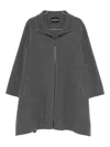 Emporio Armani Zip-up Coat In Gray