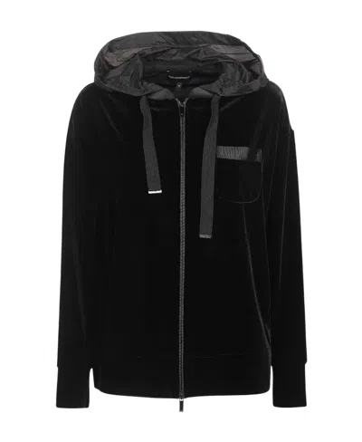 Emporio Armani Zip-up Hooded Jacket In Black