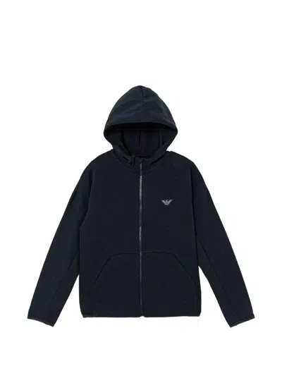 Emporio Armani Kids' Zip-up Hoodie In Blue