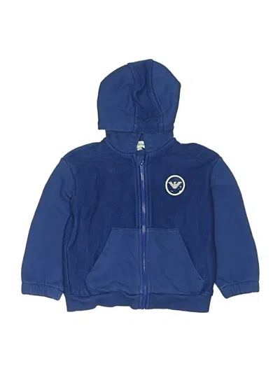 Pre-owned Emporio Armani Kids' Zip Up Hoodie In Blue