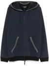 Emporio Armani Zip-up Hoodie In Blue