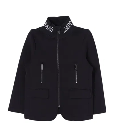 Emporio Armani Zip-up Jacket In Black