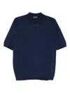 Emporio Armani Asv Plain-knit Jumper With Polo-shirt Collar, In A Wool And Lyocell Blend In Blue