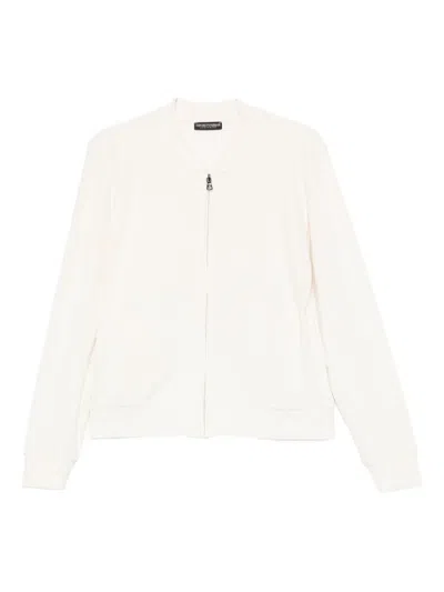 Emporio Armani Zip-up Sweater In White