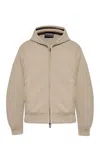 Emporio Armani Velour-trim Zip-up Hoodie