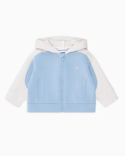 Emporio Armani Kids' Zip-up Sweatshirts In Light Blue