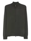 Emporio Armani Zip-up Wool Sweater In Gray