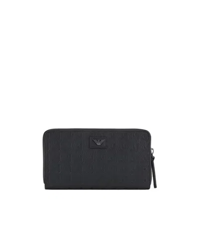 EMPORIO ARMANI EAGLE-LOGO ZIP-AROUND WALLET