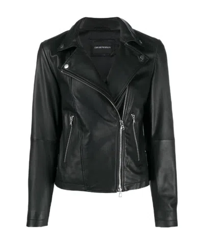EMPORIO ARMANI EMPORIO ARMANI LONG-SLEEVED ZIPPED BIKER JACKET