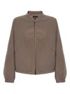 Emporio Armani Jacket With Embroidered Logo In Brown