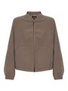 Emporio Armani Zipped Blouson Jacket In Gray