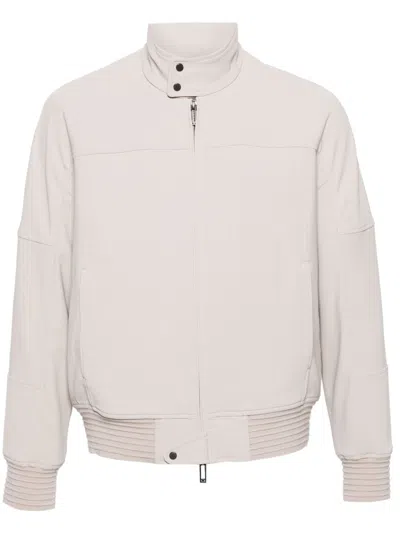 Emporio Armani Zipped Blouson Jacket In Grey
