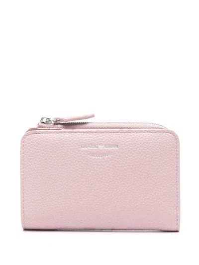 Emporio Armani Zipped Card Case In Pink