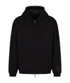 Emporio Armani Reversible Zipped Drawstring Hoodie In Black