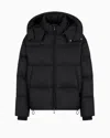 Emporio Armani Nylon Short Down Jacket In Black