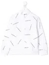 Emporio Armani Zipped Logo Sweater In White