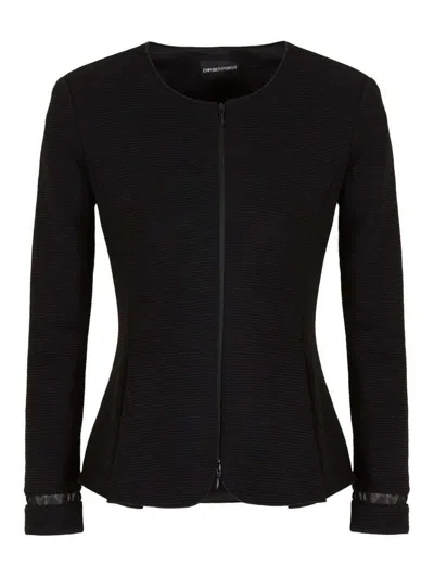 Emporio Armani Zipped Short Jacket In Black