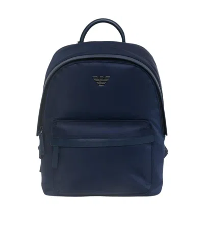 Emporio Armani Zipper Backpack In Black