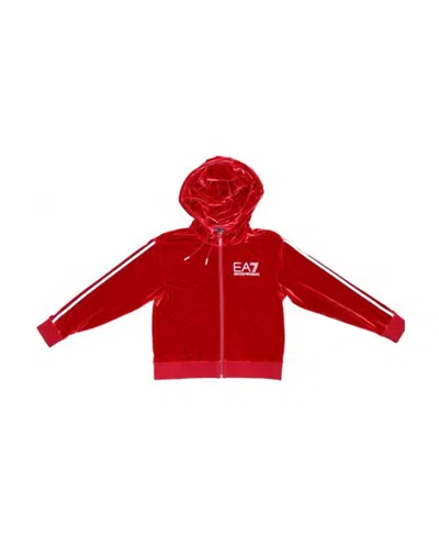 Emporio Armani Zipper Hooded Casual Jacket In Red