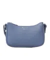 Emporio Armani Logo-strap Leather Shoulder Bag In Blue