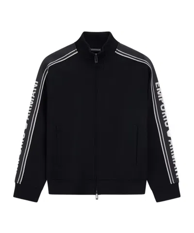 Emporio Armani Zipper Sweatshirt In Black