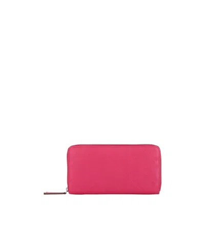 Emporio Armani Zipper Wallet In Red