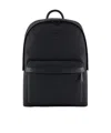 Emporio Armani Zippered Backpack In Black
