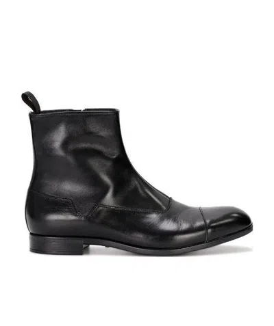Emporio Armani Zippered Boots In Black