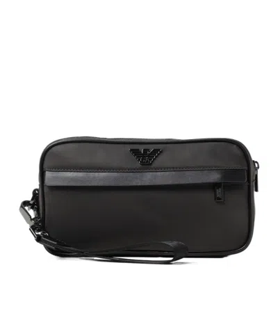 Emporio Armani Zippered Clutch In Black