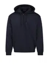 Emporio Armani Zippered Front Hoodie Sweatshirt In Blue