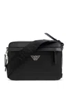 Emporio Armani Zippered Messenger Bag In Black