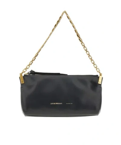 Emporio Armani Zippered Shoulder Bag In Black