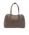 Emporio Armani Leather Shoulder Bag Rectangular Shape Handles In Gray
