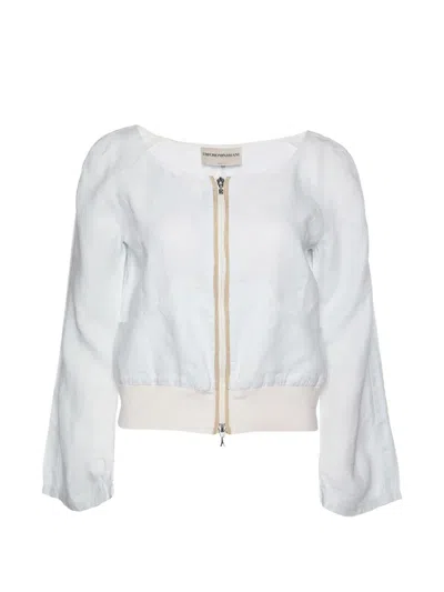 Pre-owned Emporio Armani Zip-up Cropped Jacket In Blue