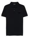 Emporio Armani Capsule Logo Cotton Polo Shirt In Blue