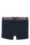 Emporio Armnai Black Stretch Cotton Boxer In Black
