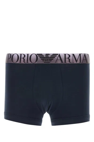 Emporio Armnai Black Stretch Cotton Boxer